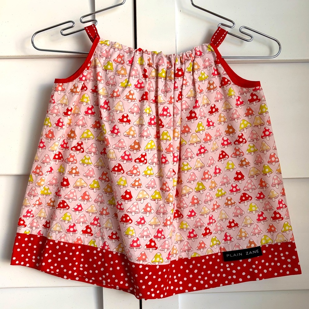 Kids Mushroom Pillowcase Dress/Top - Red and Pink